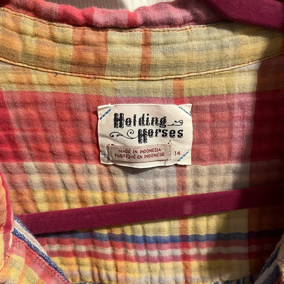 HOLDING HORSES Vibrant Plaid Button-Up - Picture 3 of 3